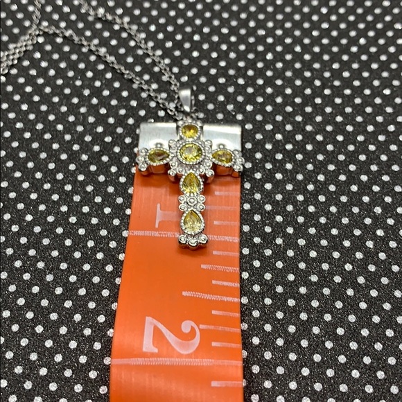 Karis Sim Yellow Diamond Cross Pendant Necklace - Picture 10 of 10